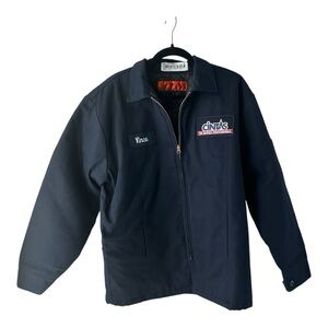 Cintas Navy Blue Men’s Size XL Zip-Up Work Utility Durable Jacket Pockets Casual